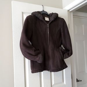 Sonoma chocolate brown warm hooded coat sz M